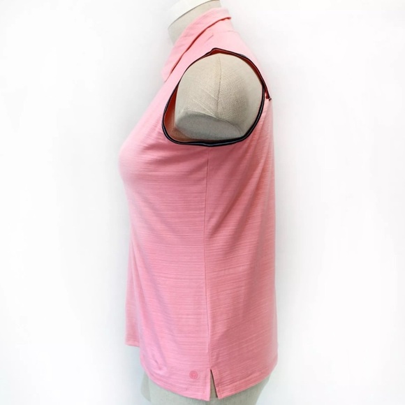 T by TALBOTS Polo Pink Sleeveless Tank Tee Top Womens Large Golf Sporty - Picture 3 of 4